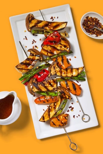 Grilled Trumpet Mushroom Kebabs With Tamarind Glaze